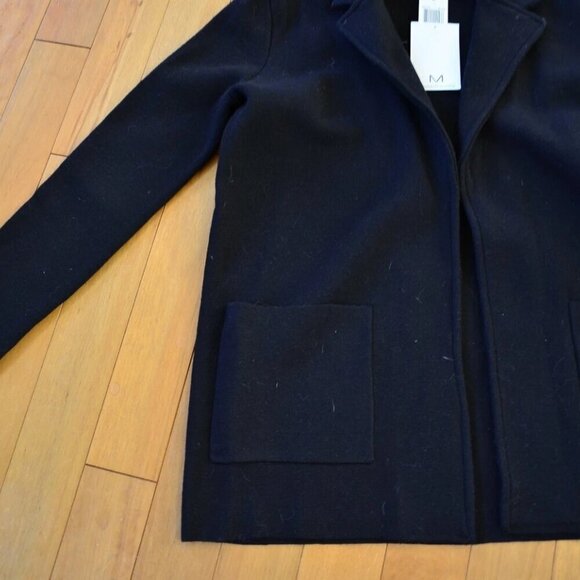 MAGASCHONI Black Open Front Jacket Cardigan Wool Blend Size S NWT Black - Picture 7 of 8